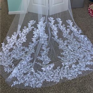 Cathedral lace detail veil